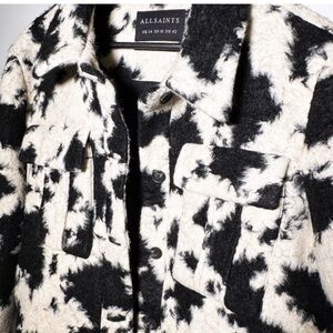 All Saints Jessa Jacket - Cow Print Sz 6